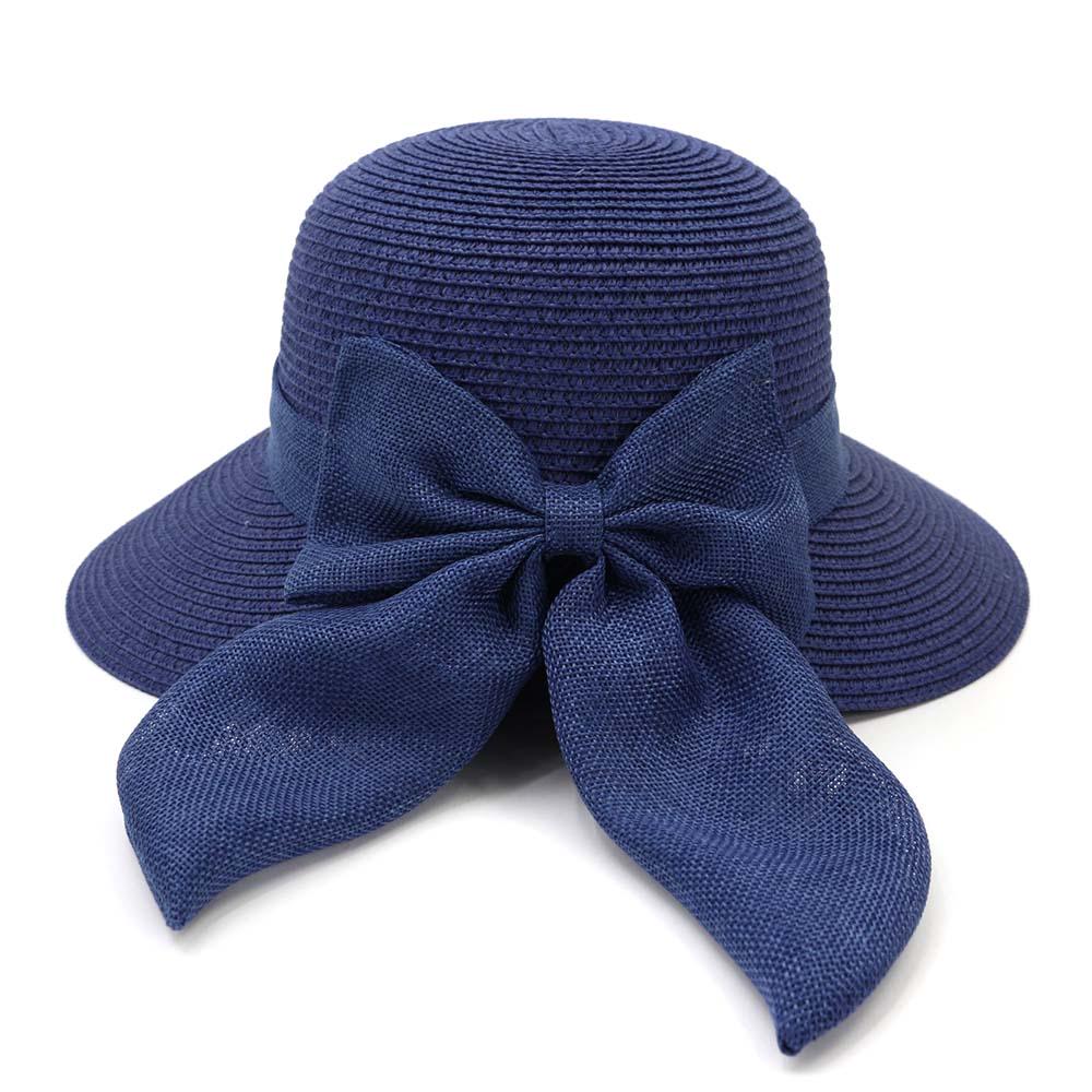 Straw hat Stylish vintage style linen bow summer straw hat