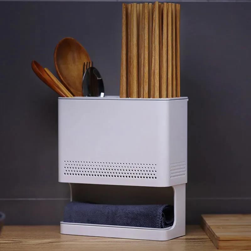 Chopsticks Rack Household Kitchen Knife Rack Spoon Storage Box Chopsticks Cage Wall-mounted Draining Chopsticks Basket