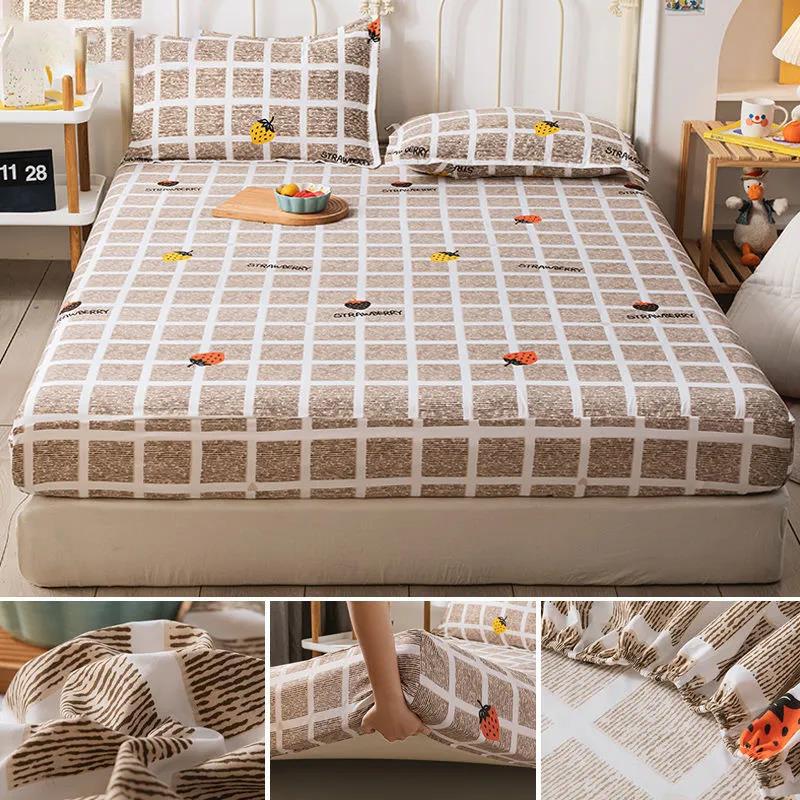 Four Seasons Fitted Single-piece Bed Cover Non-slip Fixed Bed Cover Simmons Mattress Dust Protective Cover