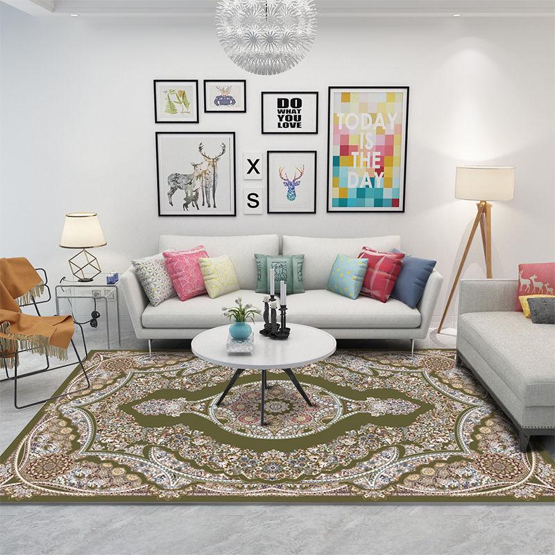 Europe Living Room Carpet Pastoral Flower Sofa Floor Mats Retro Rugs and Carpets Area Persian Carpet