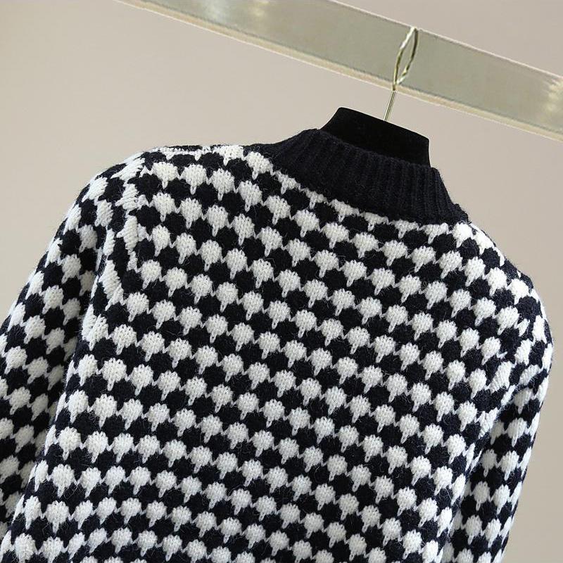Bow Knot Diamond Long Sleeve Knit Sweater Spring and Autumn High Waist Short Sweater