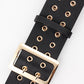 Belt double pin buckle double row ladies fashion pants belt clothing decoration