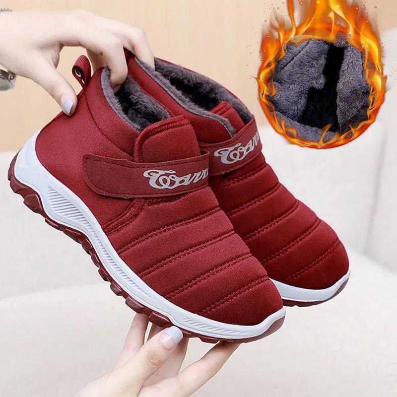Mom's Cotton Shoes Women's Winter Fleece Warm Cloth Shoes Thickened Non-slip High-top Cotton Boots
