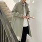 Autumn and Winter Windbreaker Jacket Men's Hong Kong Style Jacket Loose Coat