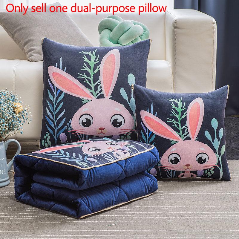 Coral Velvet Dual-purpose Pillow Variable Quilt Winter Home Sofa Pillow Car Warming Tool