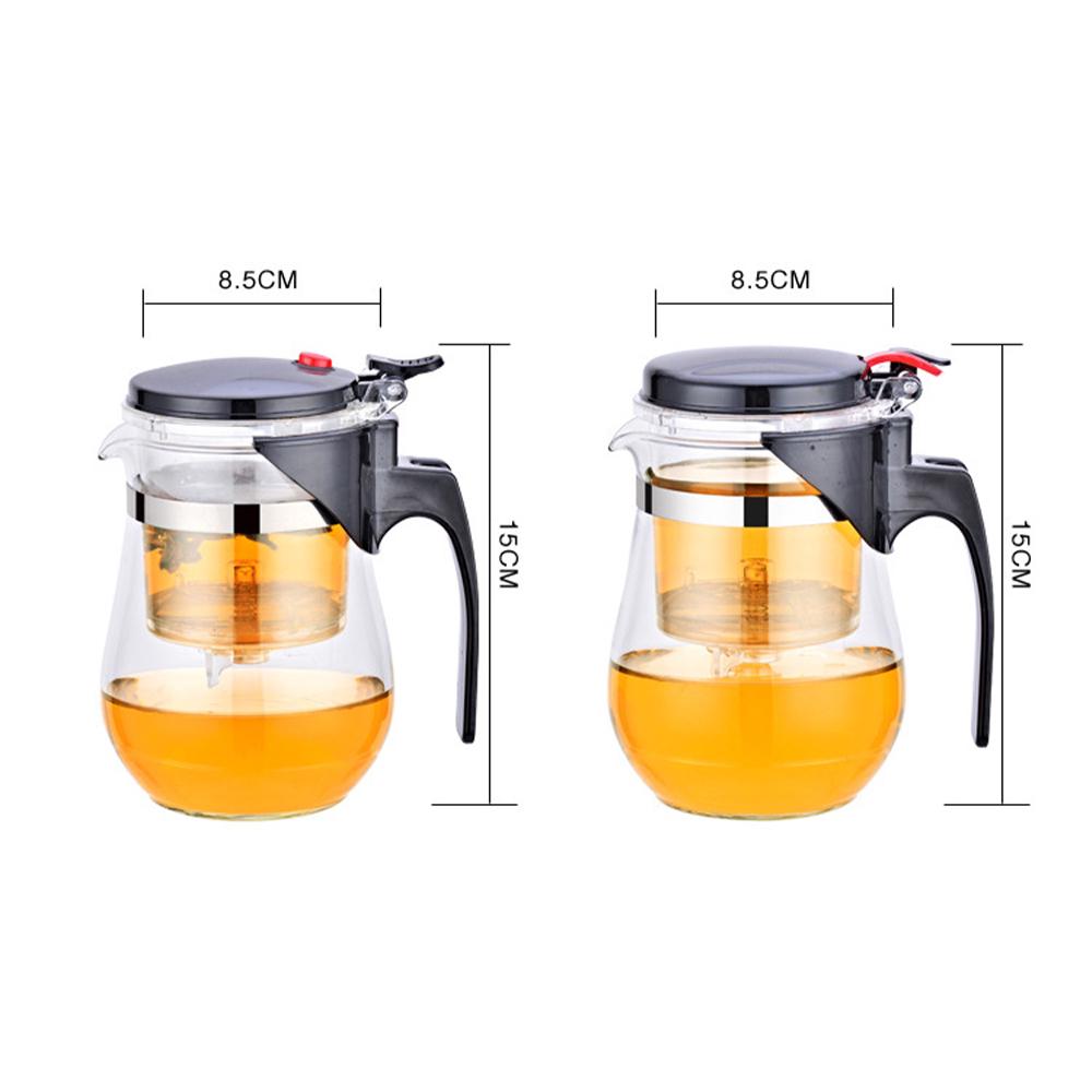 Drinkware 500ML Heat Resistant Glass Tea Pot with Filter Coffee Tea Leaf Herbal Convenient Office