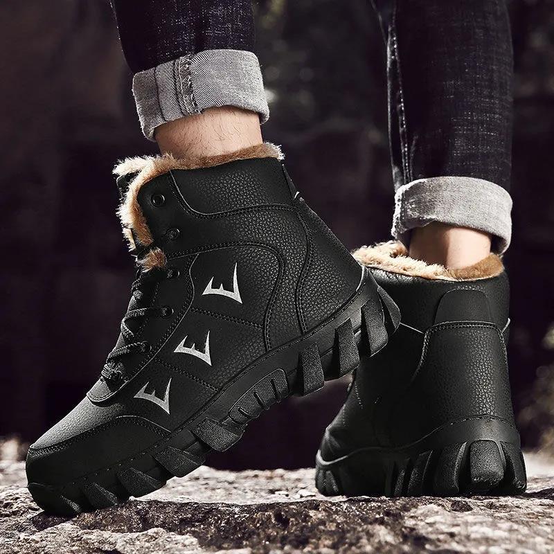 Men's Winter Snow Boots Men's Cotton Shoes High-top Large Size Men's Boots Plus Velvet Warmth Thick Cotton Boots