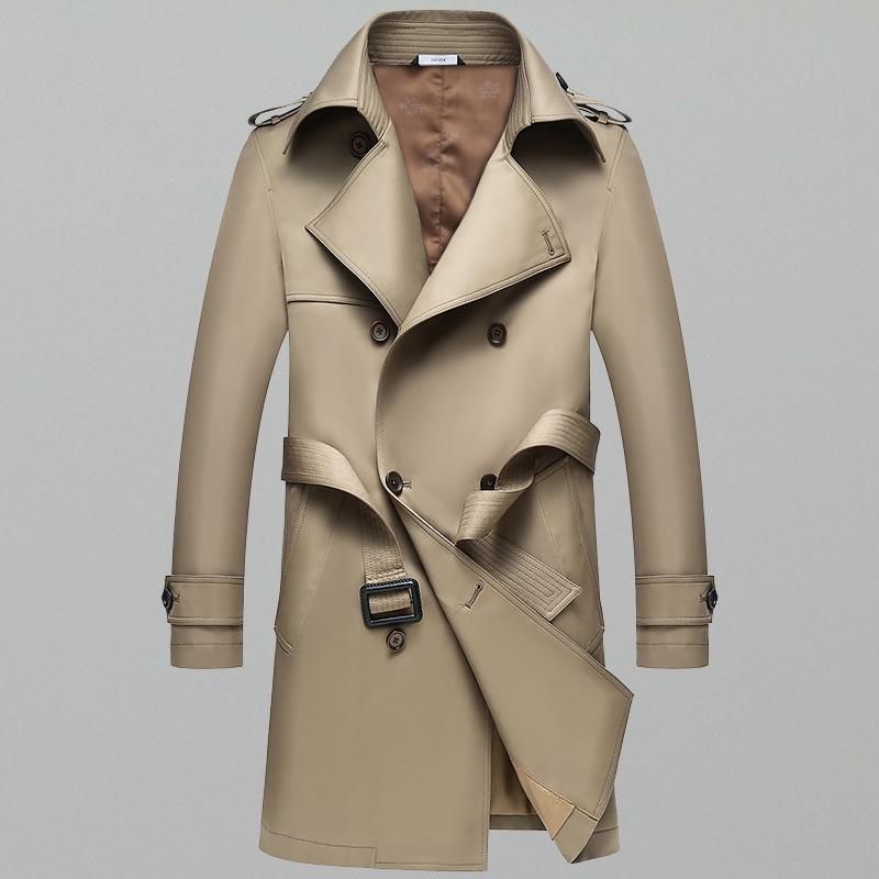 Windbreaker Men's Autumn and Winter Mid-length Woolen Coat Plus Size