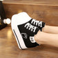 Women's  Canvas Shoes Wedges Heel Thick Bottom Increased Casual Shoes High-heeled Platform Lace Up Wedge Sneakers
