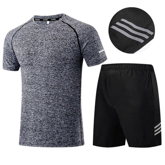 Sports Suit Short-sleeved Quick-drying Running Suit Gym Ice Silk Thin Shorts Basketball Sports Clothes Men Summer