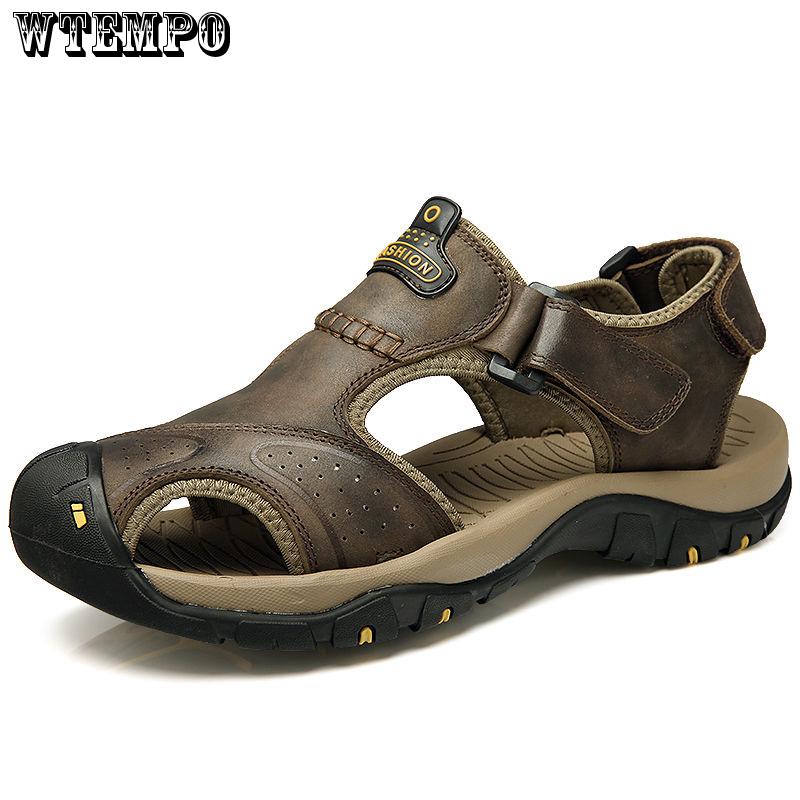 Sandals Summer Hollow Men Business Round Head Shoes Breathable Leather Shoes