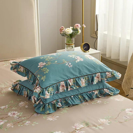 Cotton Print Lace Pillowcase Plus Size Thickened Zipper Pillowcase Single Double Bedroom Bedding
