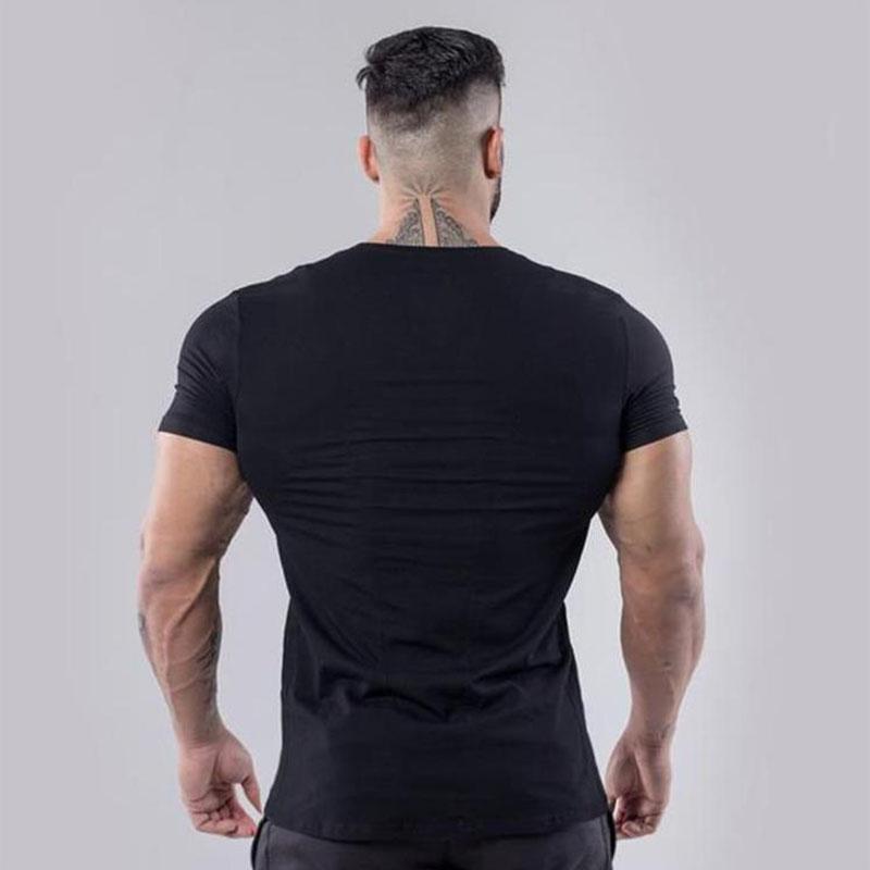 Oversized T-shirt Slim Tees Stretch Shirts Muscle Pullover Casual Undies Half Sleeve Overshirt Solid Color Top Men Clothing