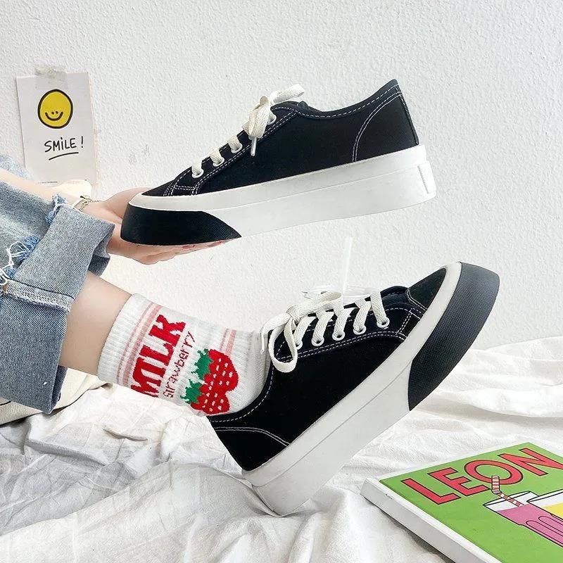 Women's Canvas Shoes Japanese Spring and Summer Trend Niche Retro Style Women's Small White Shoes