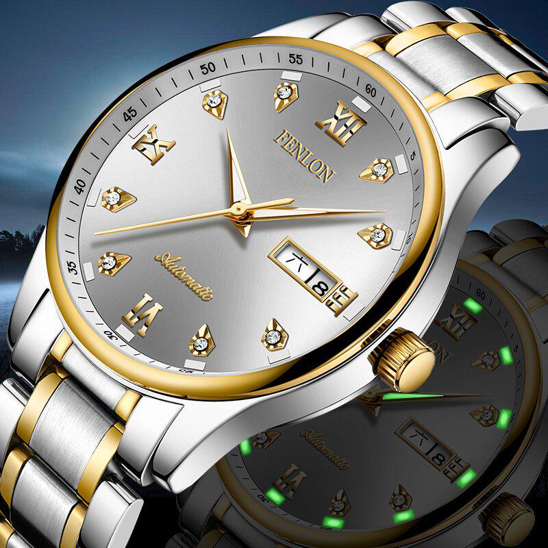 Top Brand Luxury Men Mechanical Watches Automatic Waterproof Stainless Steel Men Wristwatches
