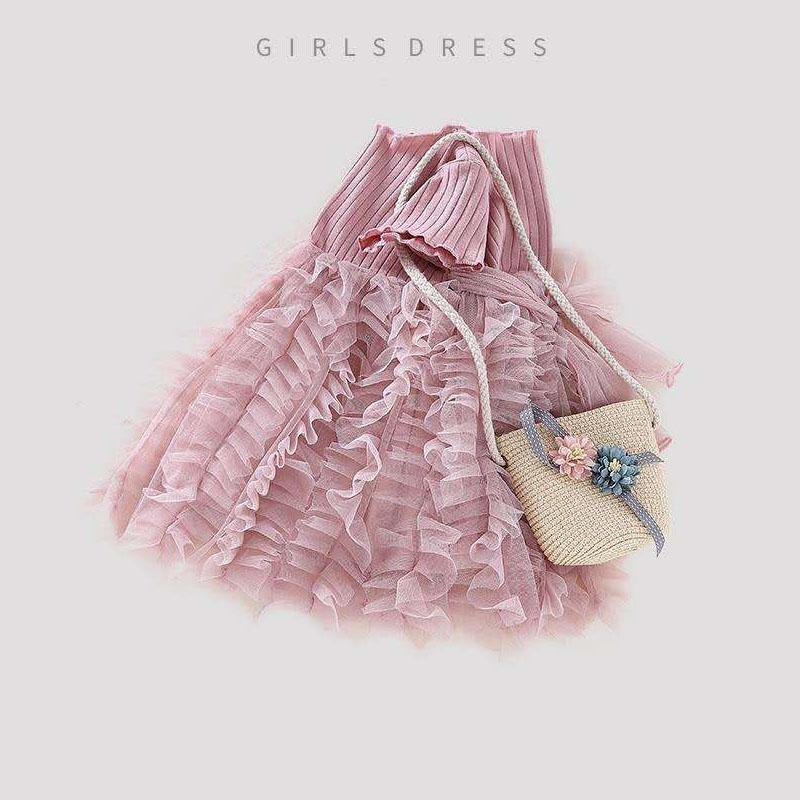 Children's Clothing Girls Short-sleeved Dress Summer Dress Baby Girl Princess Dress Mesh Cake Sweet Tutu Skirt