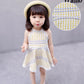 Girls' Summer Korean Style Dot Bohemian Dress Round Neck Sleeveless Dress Lace Cute Baby A-line Skirt