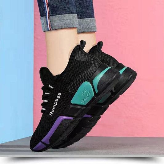 Spring and Autumn Women's Sports Shoes Korean Style All-match Flat-soled Lightweight Non-slip Shoes Casual Soft-soled Travel Dancing Shoes