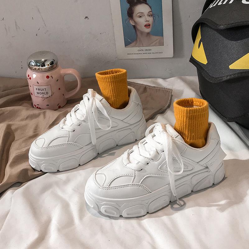 Summer Women White Sneakers Mesh Patchwork Dad Shoes Casual Thick Heel White Shoes Designer Breathable Running Platform Sneakers