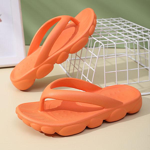 Couple's Solid Color Non-slip Large Size Outdoor Slippers Men's and Women's Spring Summer Soft Slippers Household Soft Sole Flip Flops