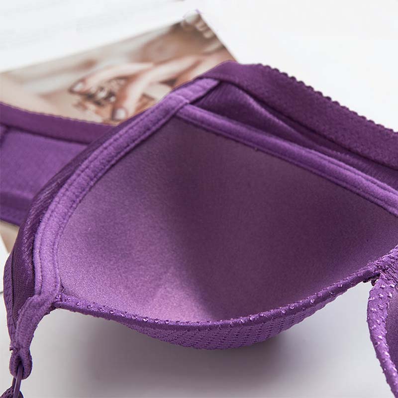 Female Thin No Steel Rings Gathering Large Size Large Cups Receiving Breasts Anti-sagging Breathable Lifting Shaped Fashion Jacquard Design Bras