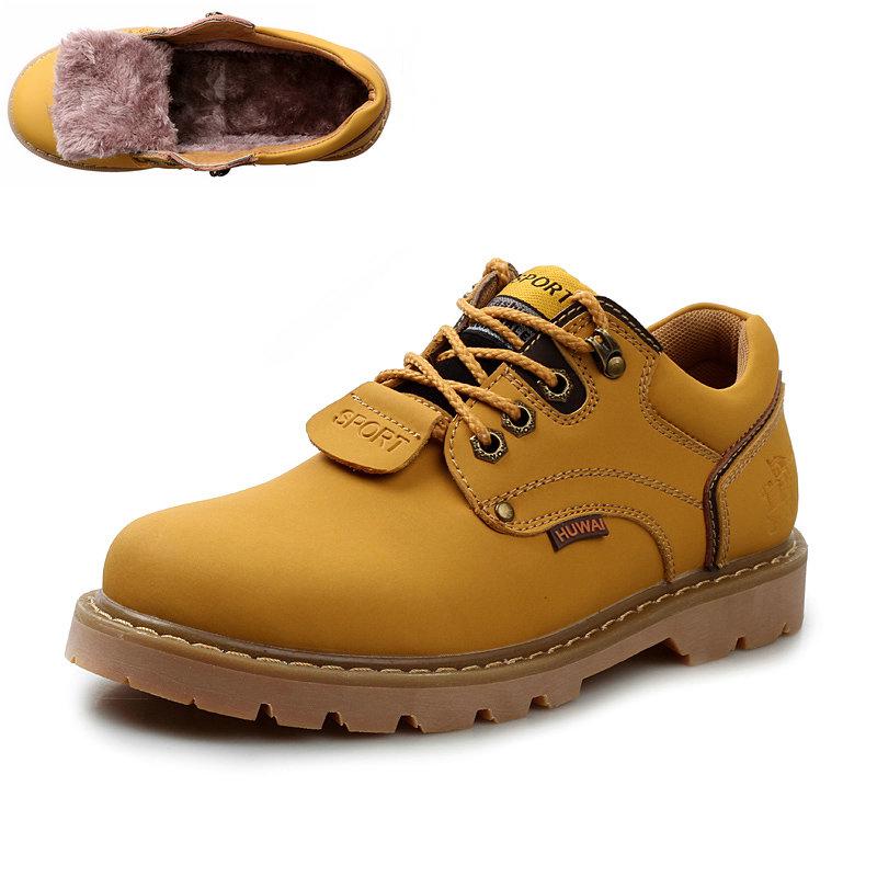 Autumn and Winter Shoes Women Men  Plus Velvet Cotton Shoes Couple Martin Boots Leather Casual Shoes