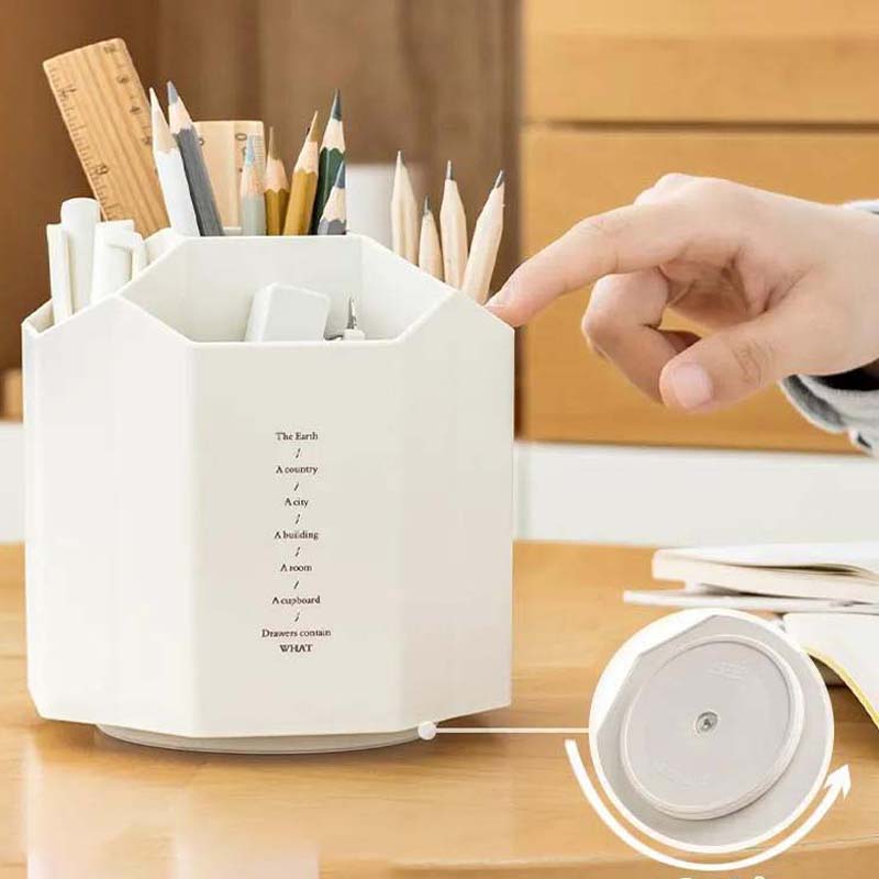 Creative Rotating Base Pen Holder Personalized Simple Pen Holder Large Capacity Stationery Office Supplies Storage Box