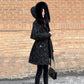 Korean Style Pie Overcoming Mid-length Large Fur Collar Cotton-padded Jacket Women Loose Black Parker Padded Jacket