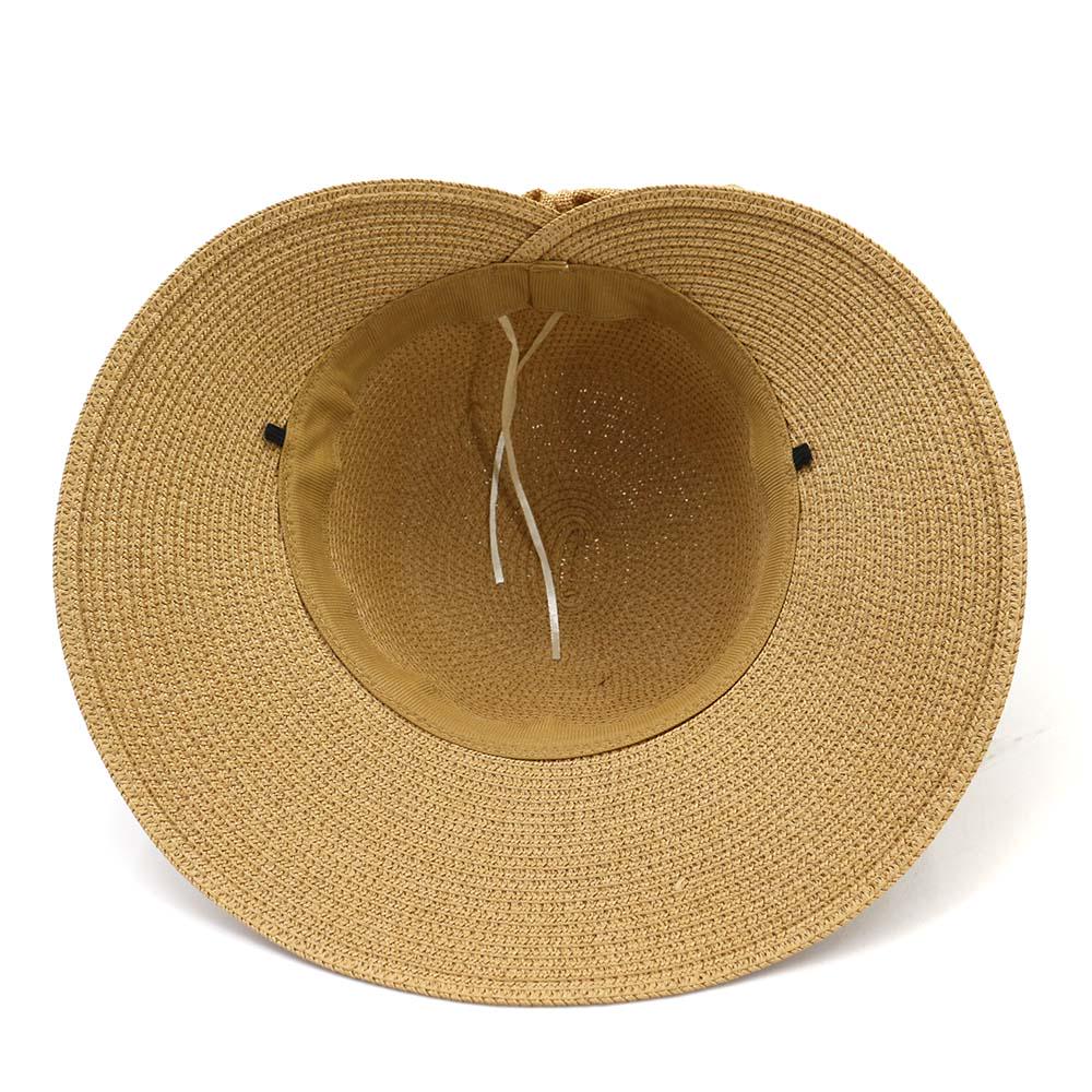 Straw hat Stylish vintage style linen bow summer straw hat
