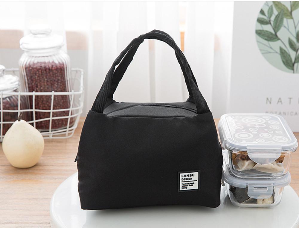 Dreamquiet Women Kids Men Insulated Canvas Box Tote Bag Thermal Cooler Food Lunch Bags