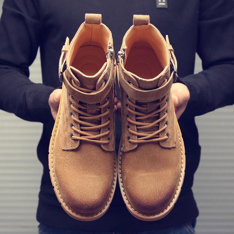 Men's Martin Boots Casual Shoes Men's Retro Leather Shoes Men Ankle Boots British Style Boots