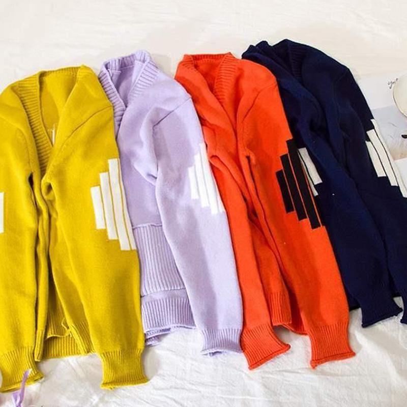 Spring  Autumn V-neck Cardigan Sweater Women Short Knit Small Coat Loose Casual Fashion Students All-match