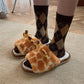Autumn and Winter Cute Little Antler Cotton Slippers Warm Flat Shoes Indoor Non-slip Cotton Shoes Soft Shoes