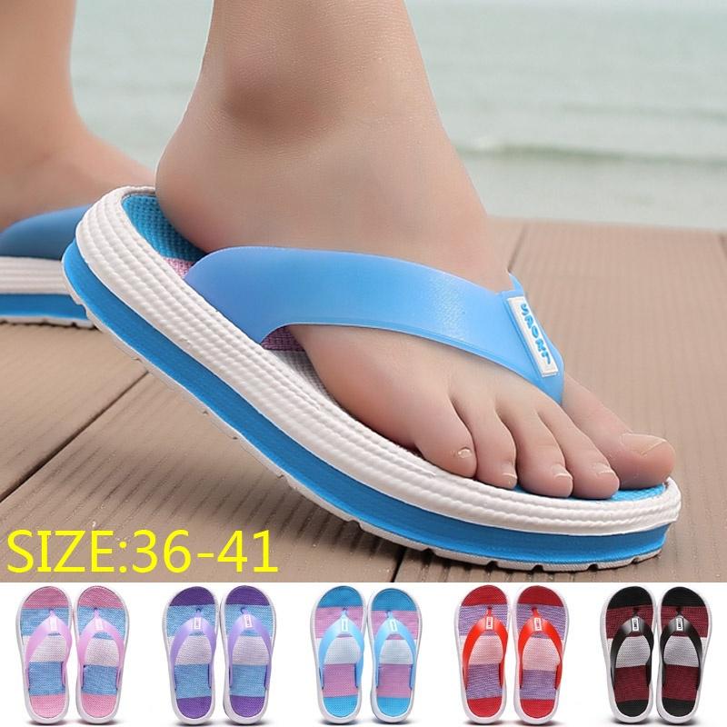 Ladies Beach Flip-Flops Outdoor Casual Slippers Summer Slip Comfort Women Large Slippers