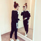 2pcs/set Women Outfits Soft Knit Suit O-neck Pullover Sweater and High Wasit Knitted Pants Two Piece Set Tracksuits