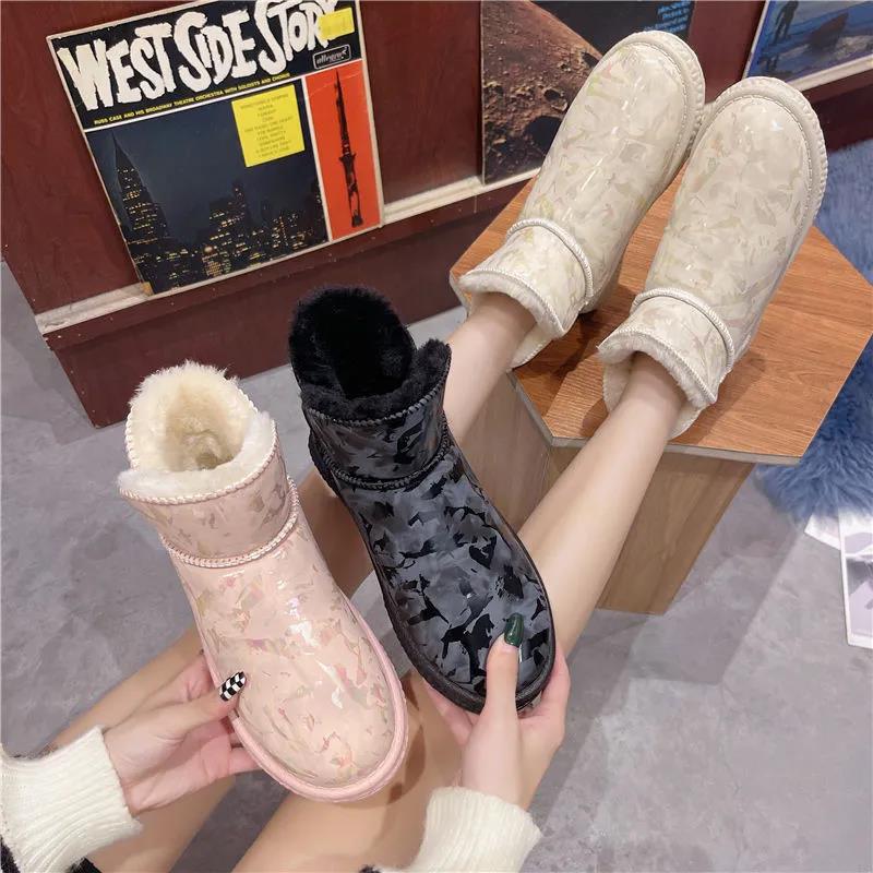 Short Tube Snow Boots Women Korean Version Plus Velvet Padded Short Boots Autumn and Winter All-match Warmth and Non-slip Cotton Shoes