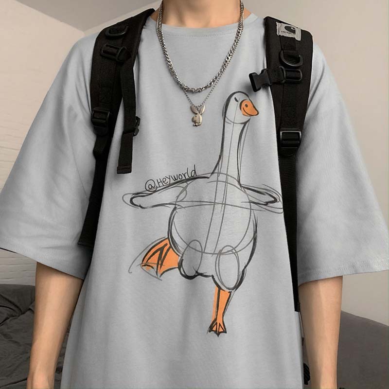 Summer Plus Size Short-sleeved T-shirt Printing Loose Students All-match Half-sleeved Top
