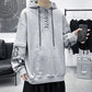 Hooded Sweater Men's Spring and Autumn Loose Large Size All-match Fake Two-piece Top Pullover Thin Section