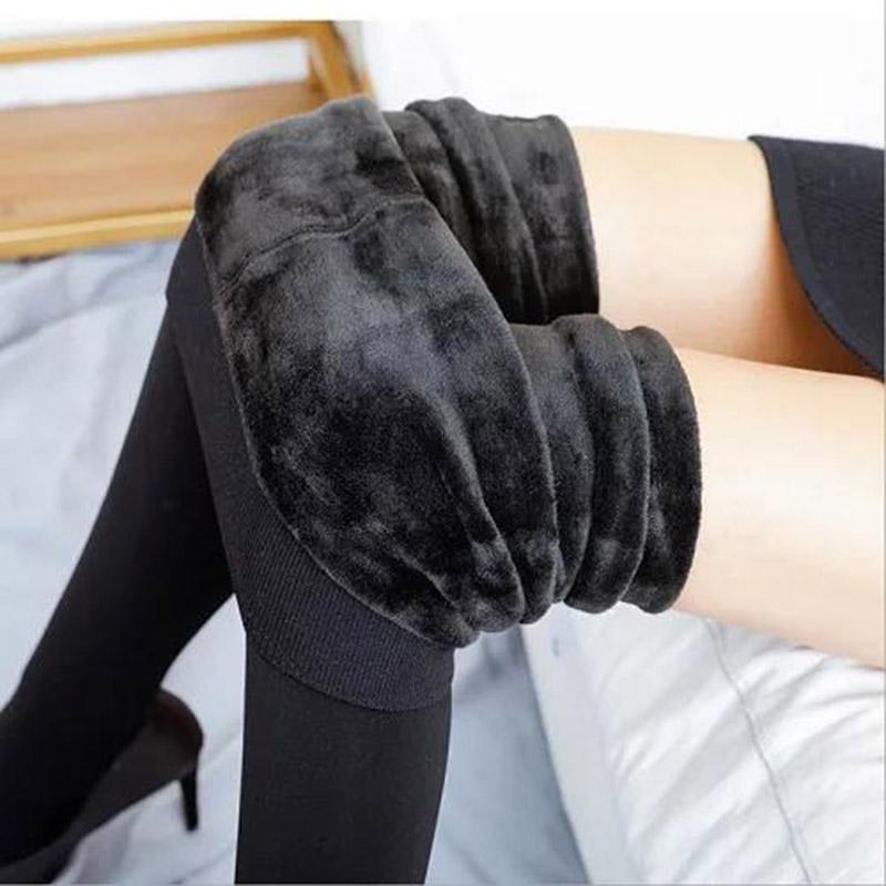 Autumn and Winter Wear Plus Velvet Thick Warmth Leggings Bare Legs Flesh-colored Artifact One Seamless Single-layer Pantyhose Women
