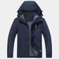 Men's Outdoor Jacket Men's Three-in-one Detachable Plus Velvet Thick Two-piece Windproof and Waterproof Ski Jacket Mountain Travel