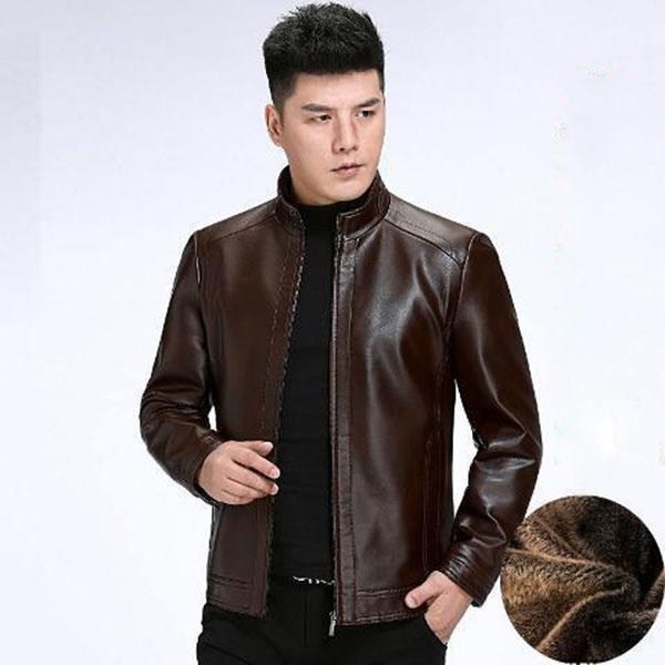 Leather Jacket Men's Leather Leather Jacket Autumn and Winter Sheep Leather Jacket Leather Sheepskin Men's Middle-aged and Elderly Jacket