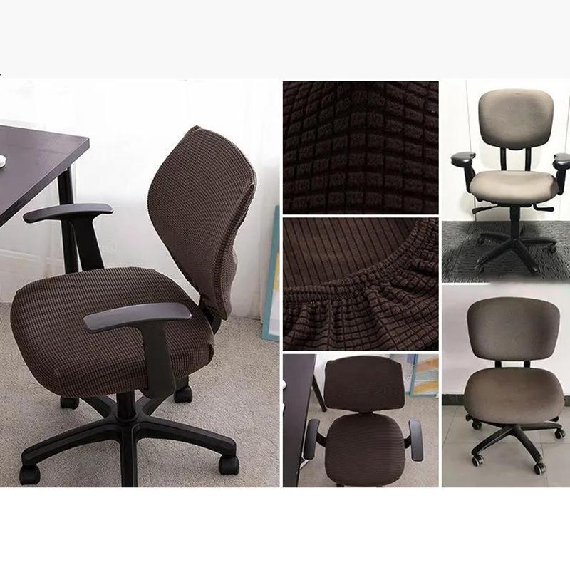 Thickened Split Chair Cover Cushion Cover Solid Color Elastic Office Swivel Chair Cover General Dining Chair Cover Backrest Cover