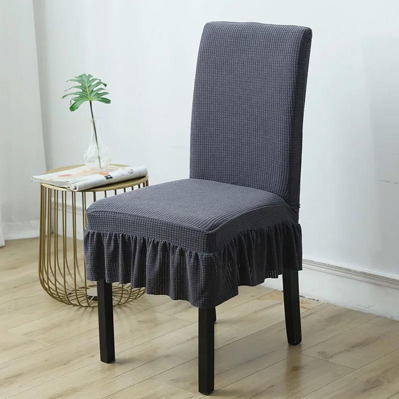 2 Pieces Fabric Home Dining Chair Universal Elastic One-Piece Backrest Cover Stool Seat Cushion Cover Dining Table Chair Cover
