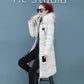 Down Jacket Winter Ladies Fashion Korean Big Fur Collar Thick Warm Hooded Mid-length Plus Size Cotton Jacket