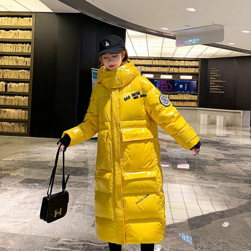 Glossy Wash-free Winter Padded Coat Women's Mid-length Over-the-knee Loose Bread Coat Thick Padded Coat