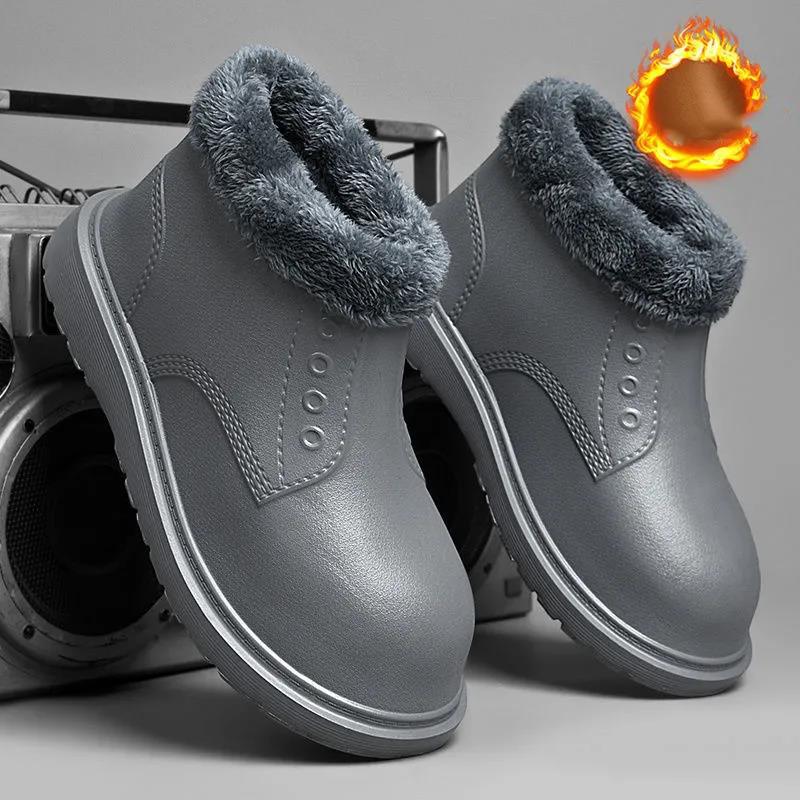 Plus Velvet Warm Shoes Anti-skid Warm Waterproof Rain Boots EVA Car Wash Kitchen Plus Velvet Cotton Shoes Student Boots