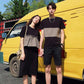 Couples Wear Summer Suit New Korean Style Stitching Short-sleeved T-shirt Dress One Man and One Woman Summer Two-piece Suit
