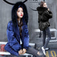 Autumn Winter Women's Cotton Jacket Hooded Parkas with Fur Collar Casual Drawstring Thick Shiny Winter Jacket