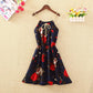 Fashion  Bohemian Floral Dress Female Spaghetti Strap Dress Short Beach Dress Summer Mini Sundress