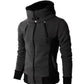 Men's Hooded Zip Sweater Casual Autumn Winter Jacket Sports Outdoor Men's Fake Two Piece Jacket